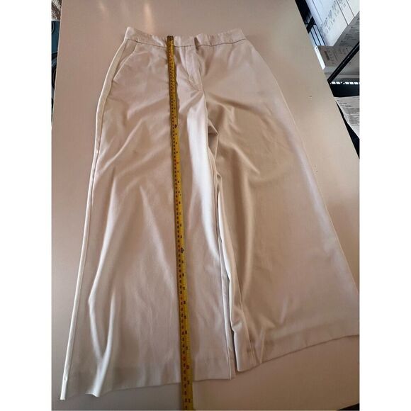 Zara Basic White Wide Leg Crop Pants Womens Size S (A) - Picture 10 of 12